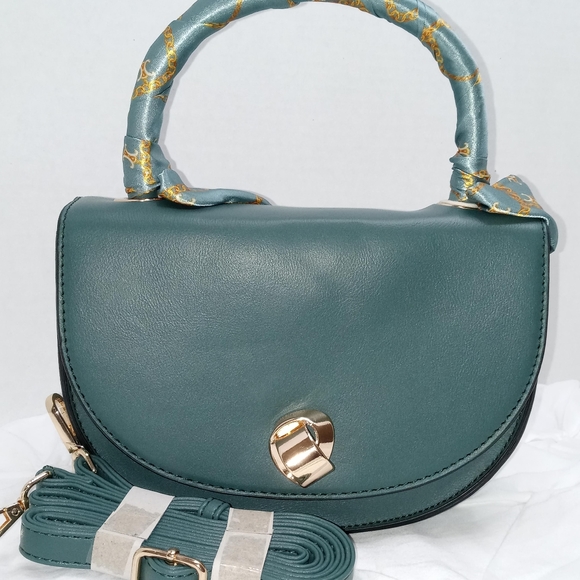 Fashion Faux Leather Handbag with Scarf Handle - Picture 7 of 7